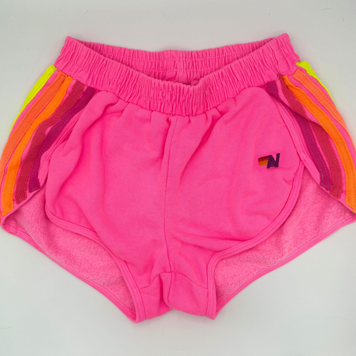 Aviator Nation 5 Stripe Jogger Shorts in Neon Pink - RARE / Discontinued