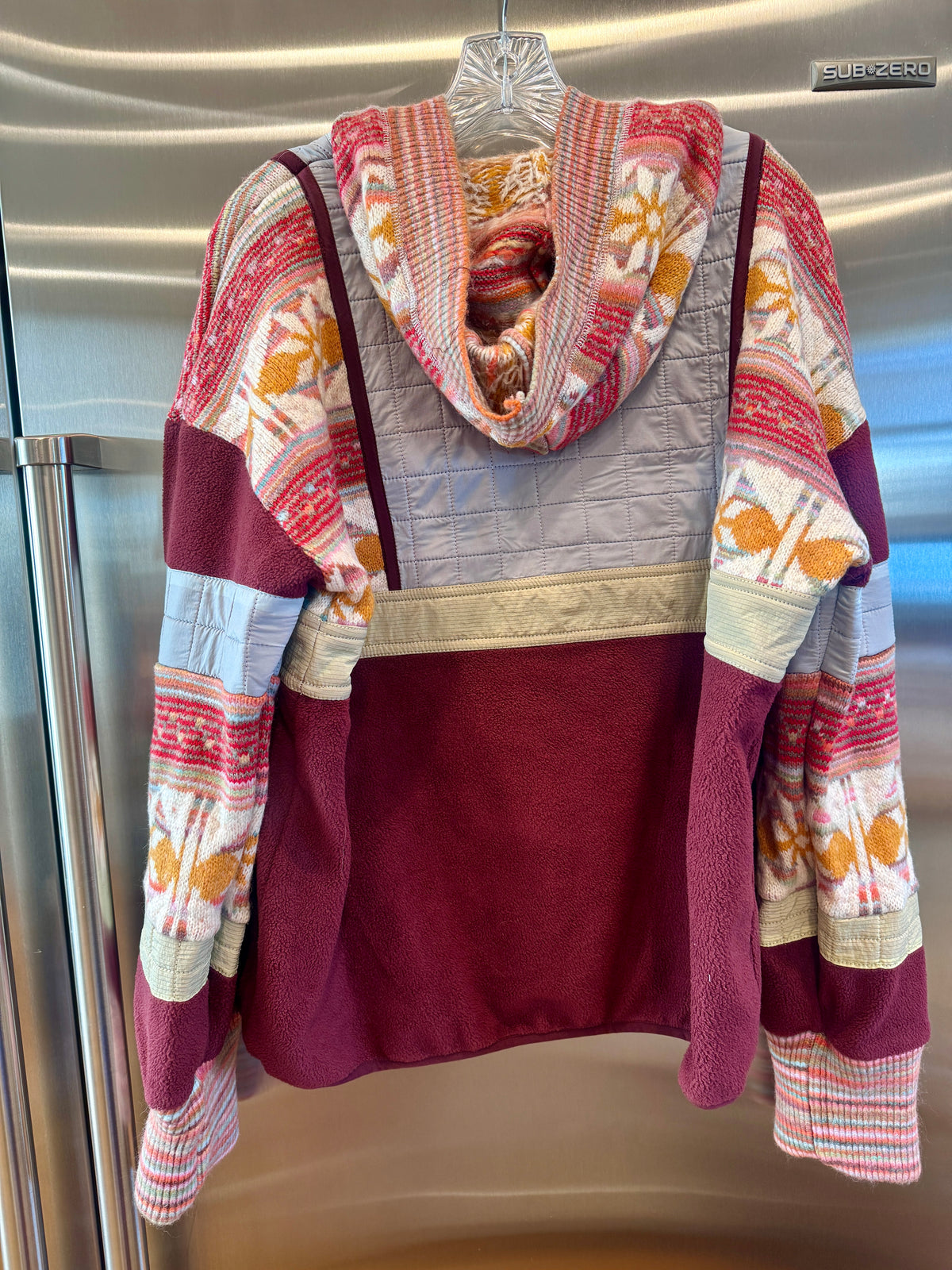 Free People To The Peak Quarter Zip Anorak Knit / Fleece Jacket - Mahogany , FP Movement