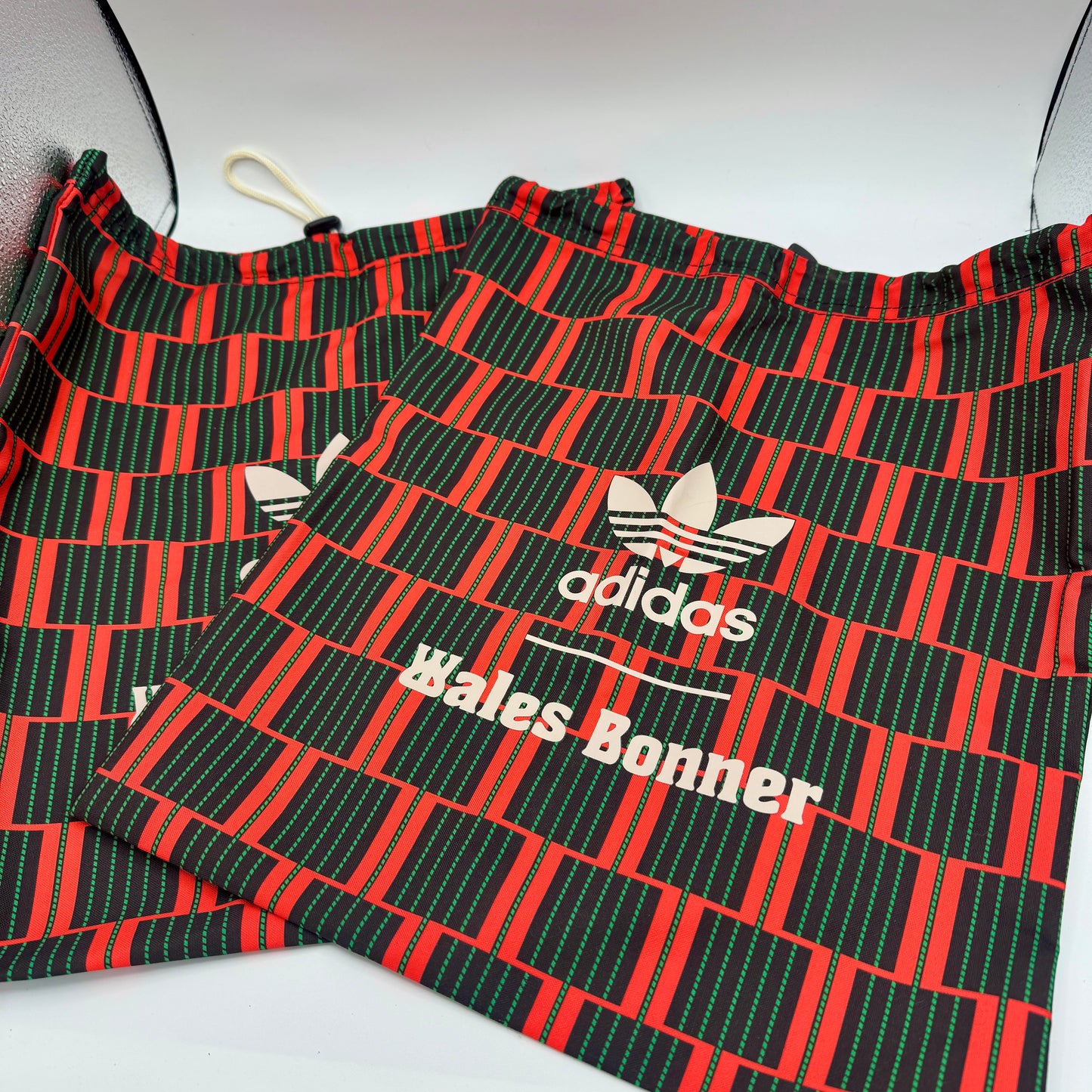 (2) Wales Bonner x Adidas Footwear Dustbags Samba Collab in Multi Red Pattern , Brand New Unused