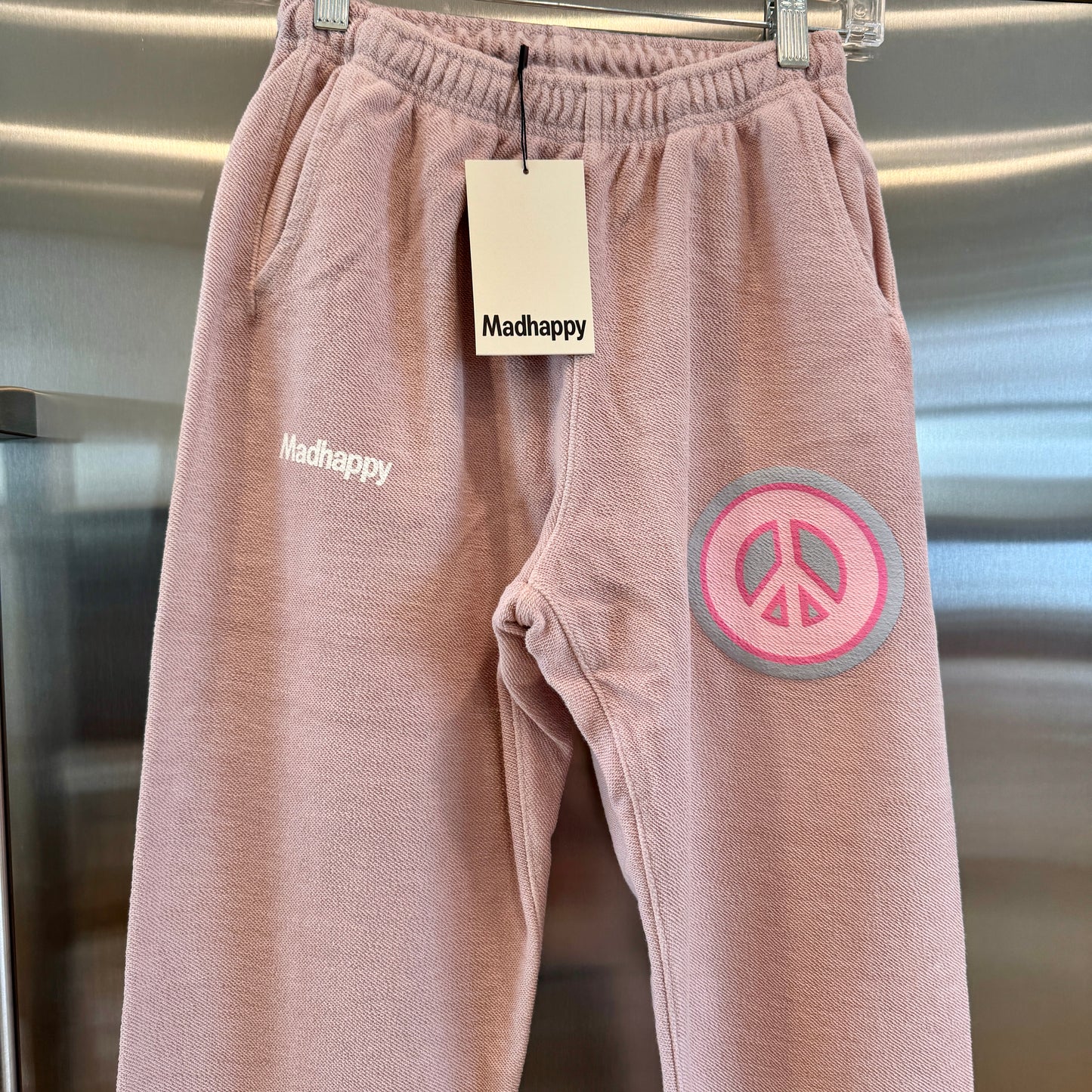 MadHappy Universal Sweatpants Bubblegum Light Dusty Pink Unisex Peace Sign