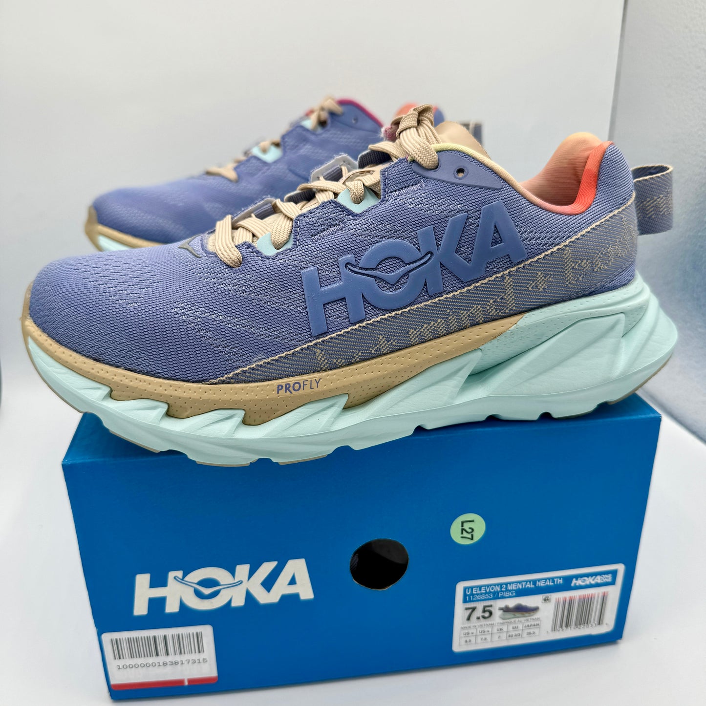 Hoka Elevon 2 Running Shoes Mental Health Sneakers Unisex Hoka One One Purple