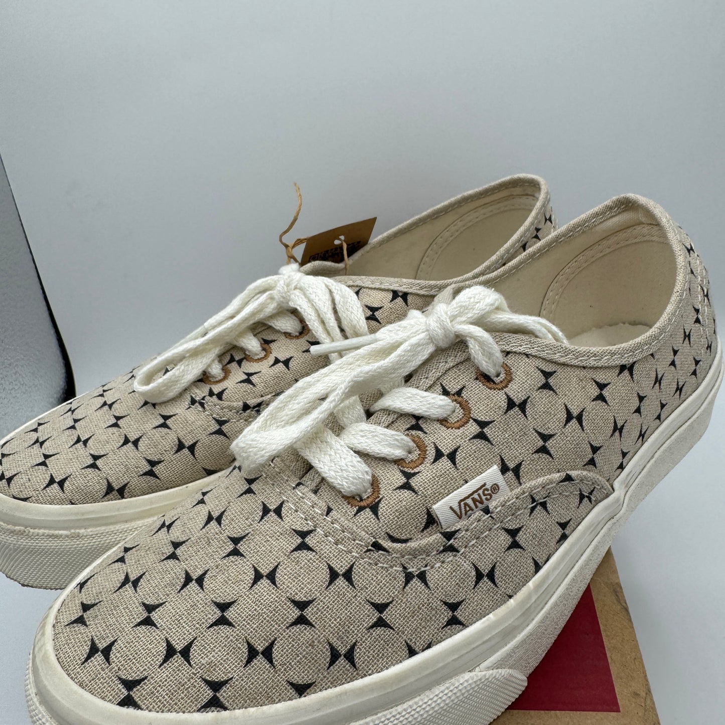 Vans Authentic Low Classic Sneakers Eco Theory Beige Navy checkerboard shoes