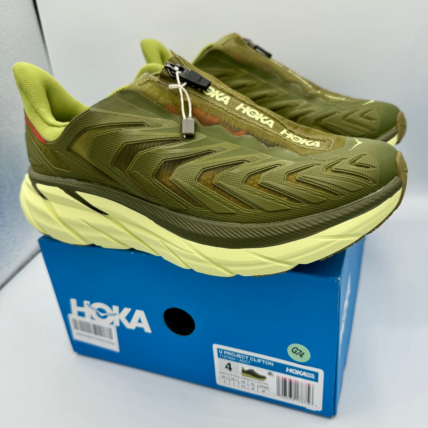 Hoka Project Clifton Avocado Dark Citron Unisex Shoes ADCT Olive Green