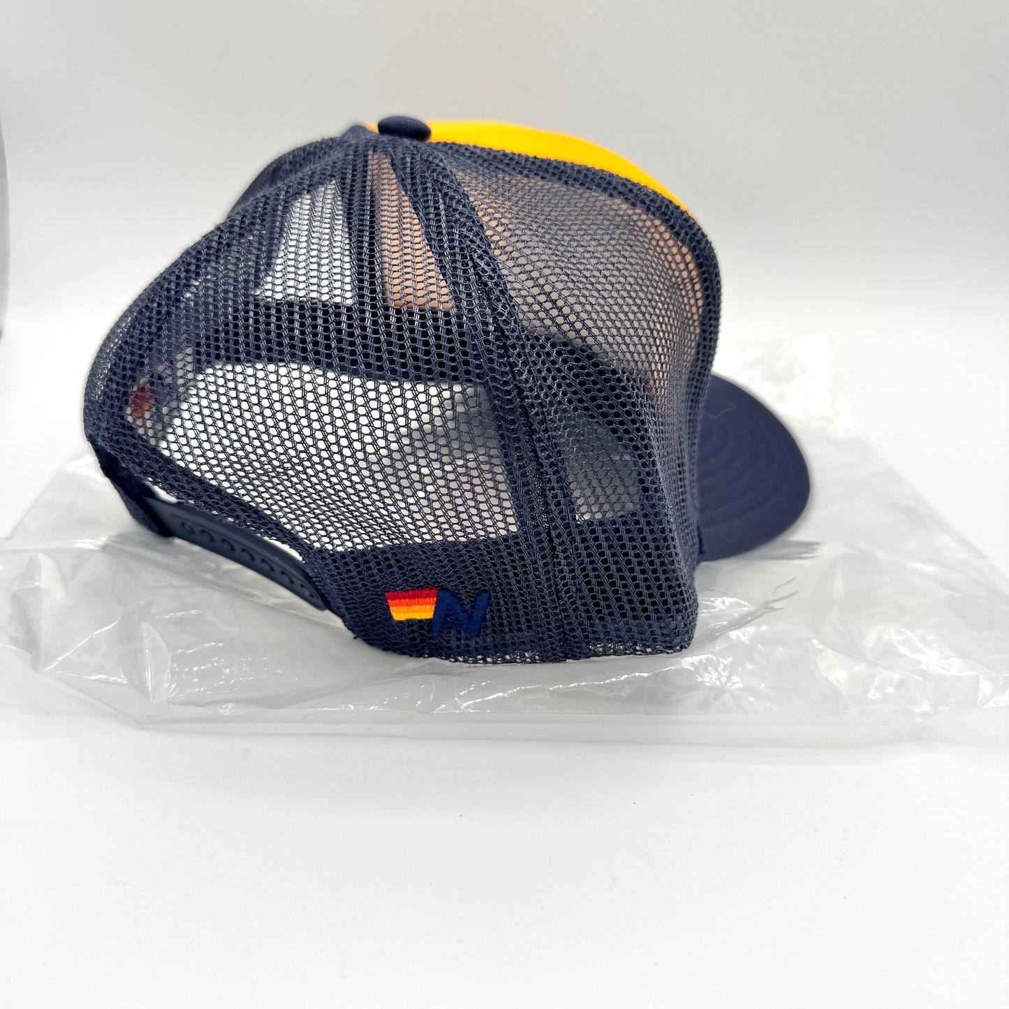 Aviator Nation Aspen Palm Tree Festival Trucker Hat - Navy / Gold