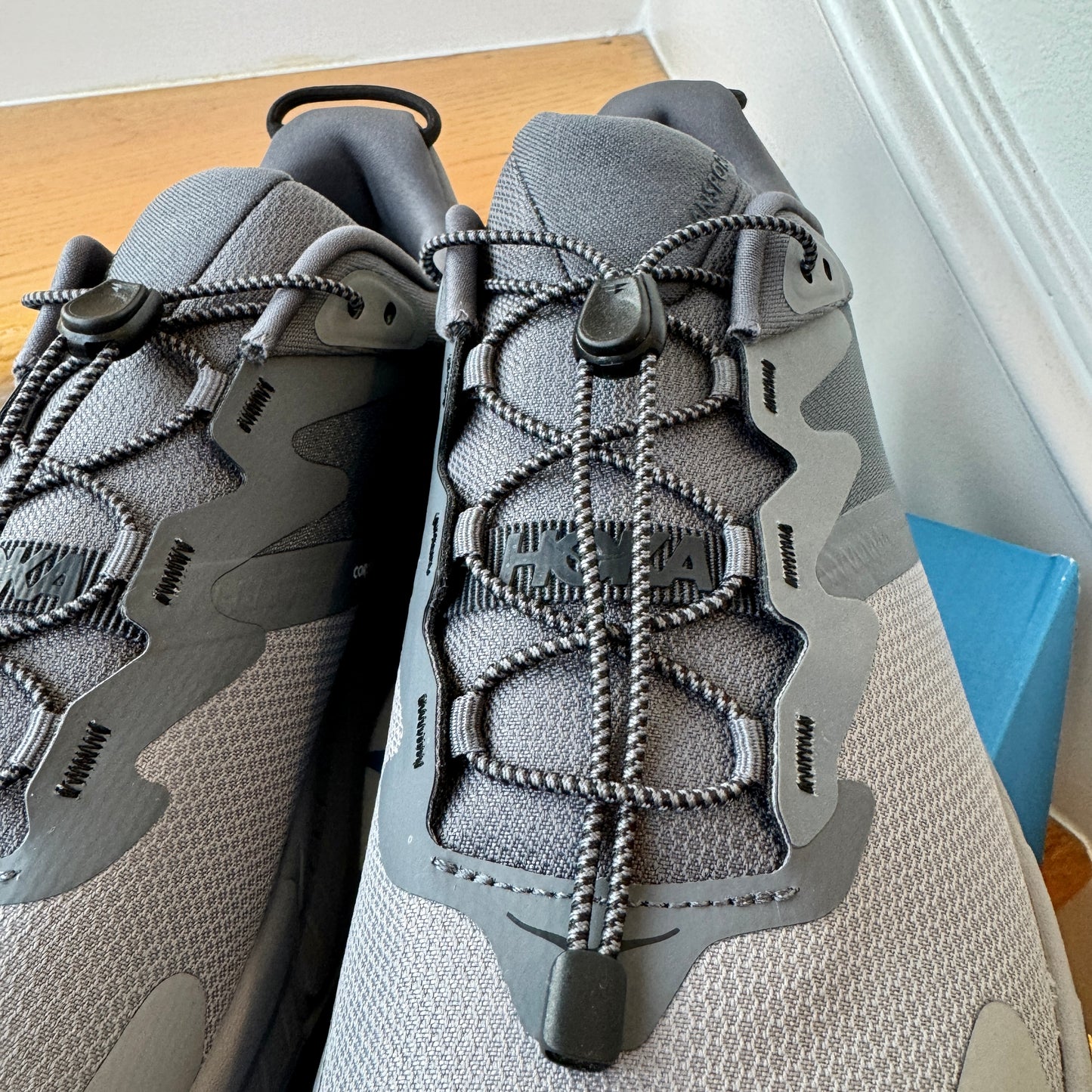 Hoka Transport Castlerock Grey / Black Athletic Hiking Shoes , Castle rock