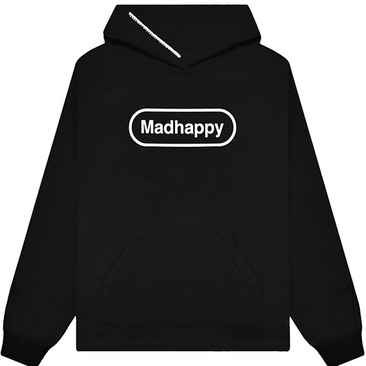 MadHappy Classics Universal Hoodie in black Pill logo design embroidered