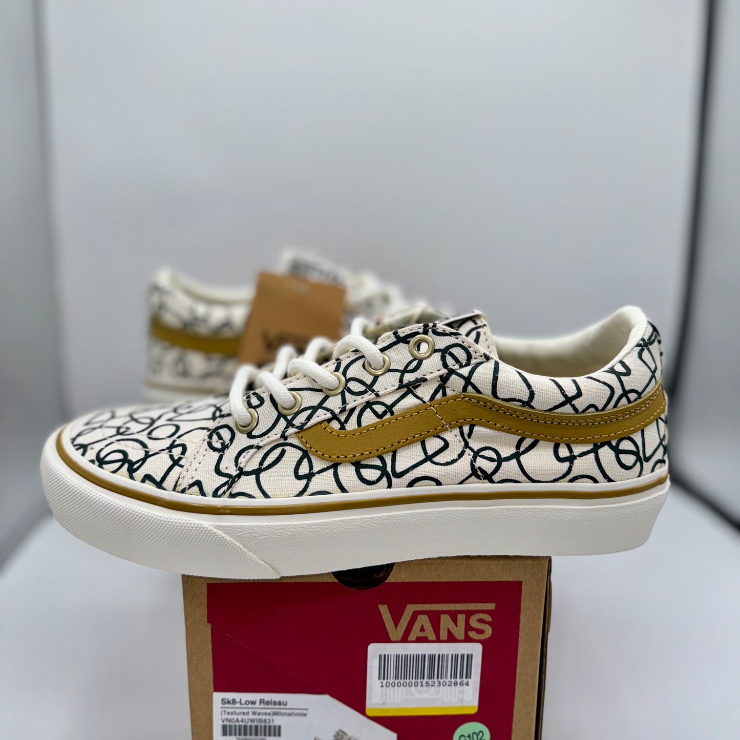 Vans Sk8 Low Reissue Sneakers Textured Waves / Marshmallow Shoes Skate