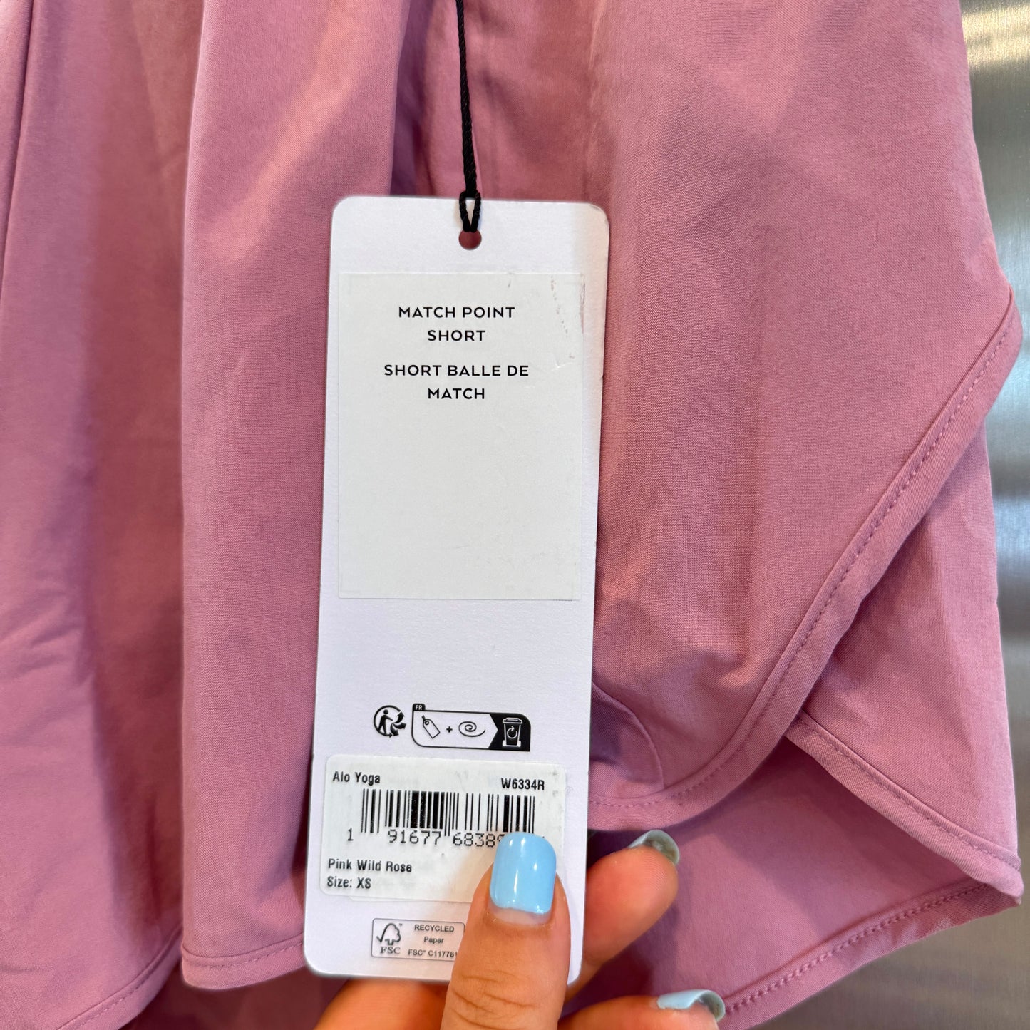 Alo Matching Set- Match Point Shorts and Seamless Ribbed Favorite Full Length Bra Tank Top in Pink Wild Rose