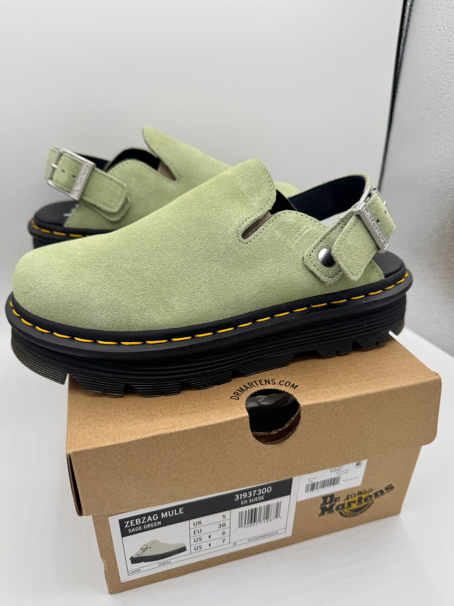 Dr Martens Zebzag Mule Unisex , Sage Green