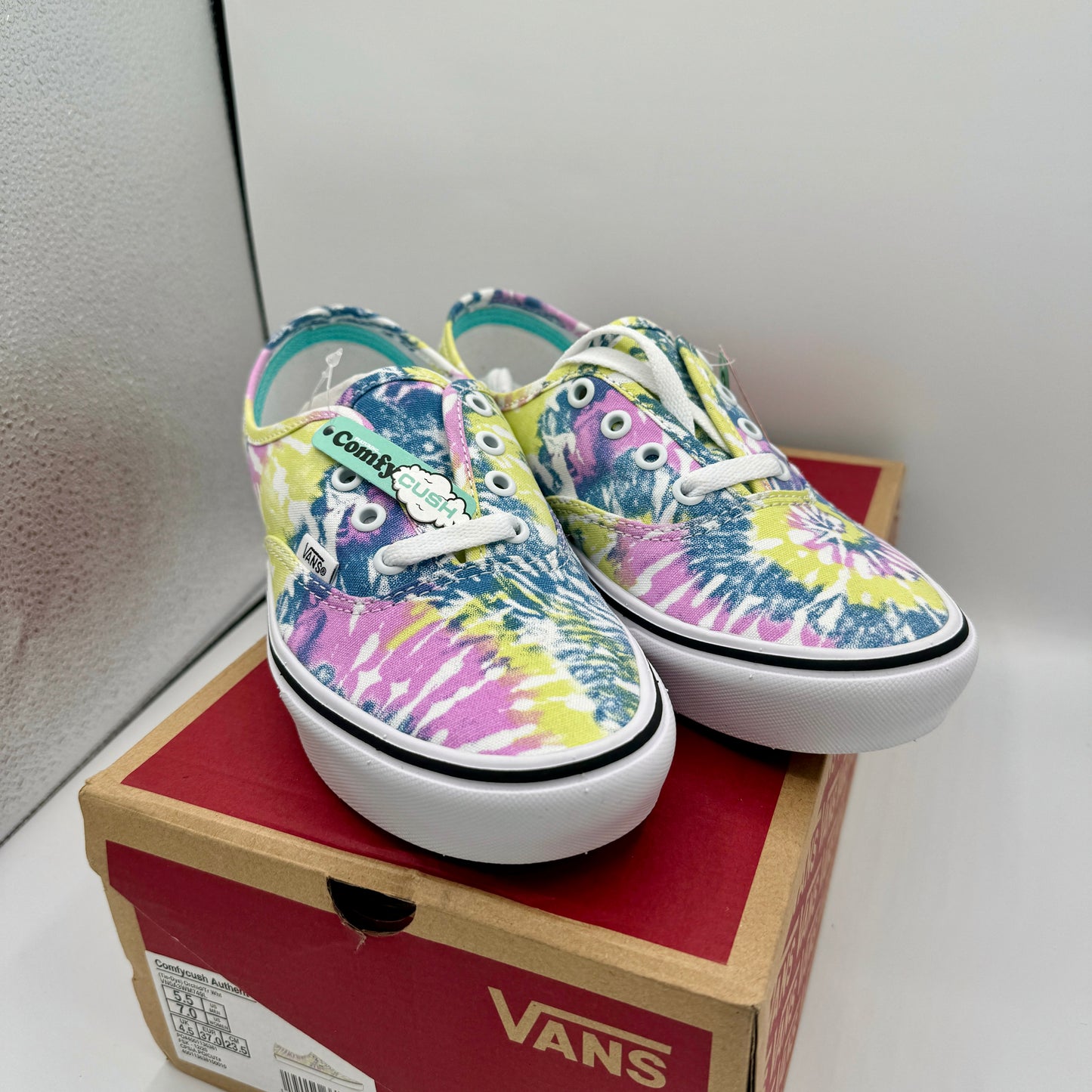 Vans Comfycush Authentic Low Classic Sneaker cushioned Tie Dye Orchid White