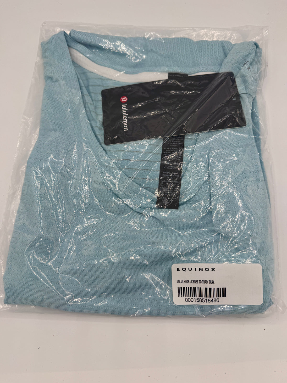 Lululemon License to Train Top , Mens Tank Top in Foam Cloud Blue
