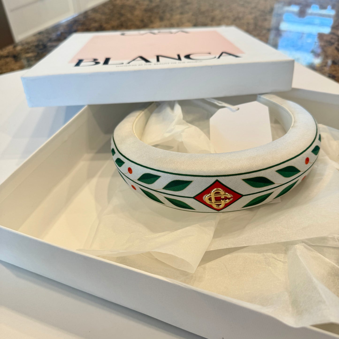 Casablanca Headband Silk with Logo Appliqué Monaco Grand Prix