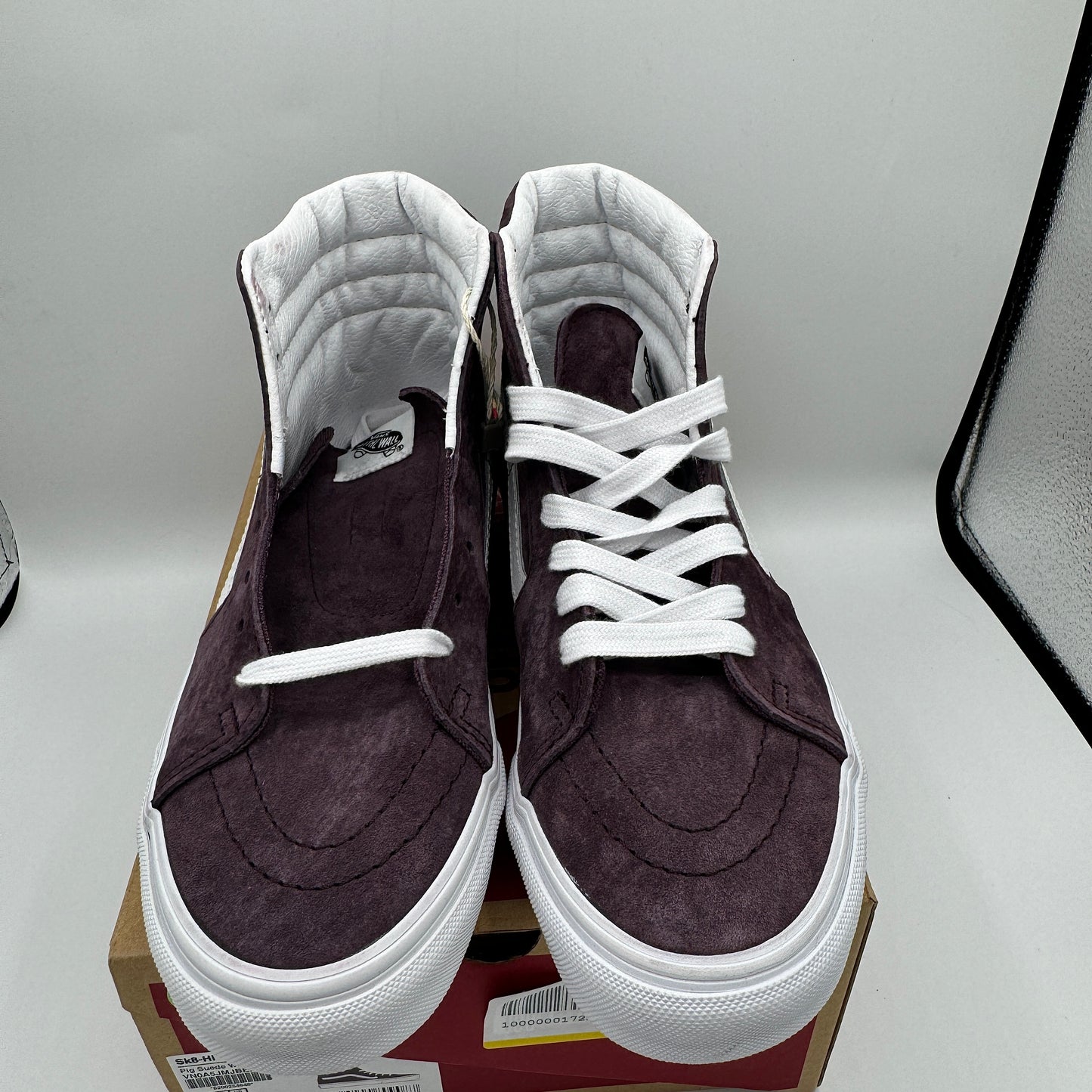 Vans Sk8 Hi Pig Suede Wine Tasting Dark Purple Skate Sneakers High Tops