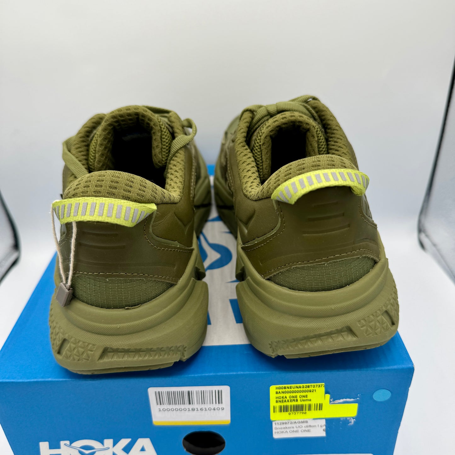 Hoka Clifton Leather Gore-Tex Waterproof Unisex Green Khaki Olive AGMS