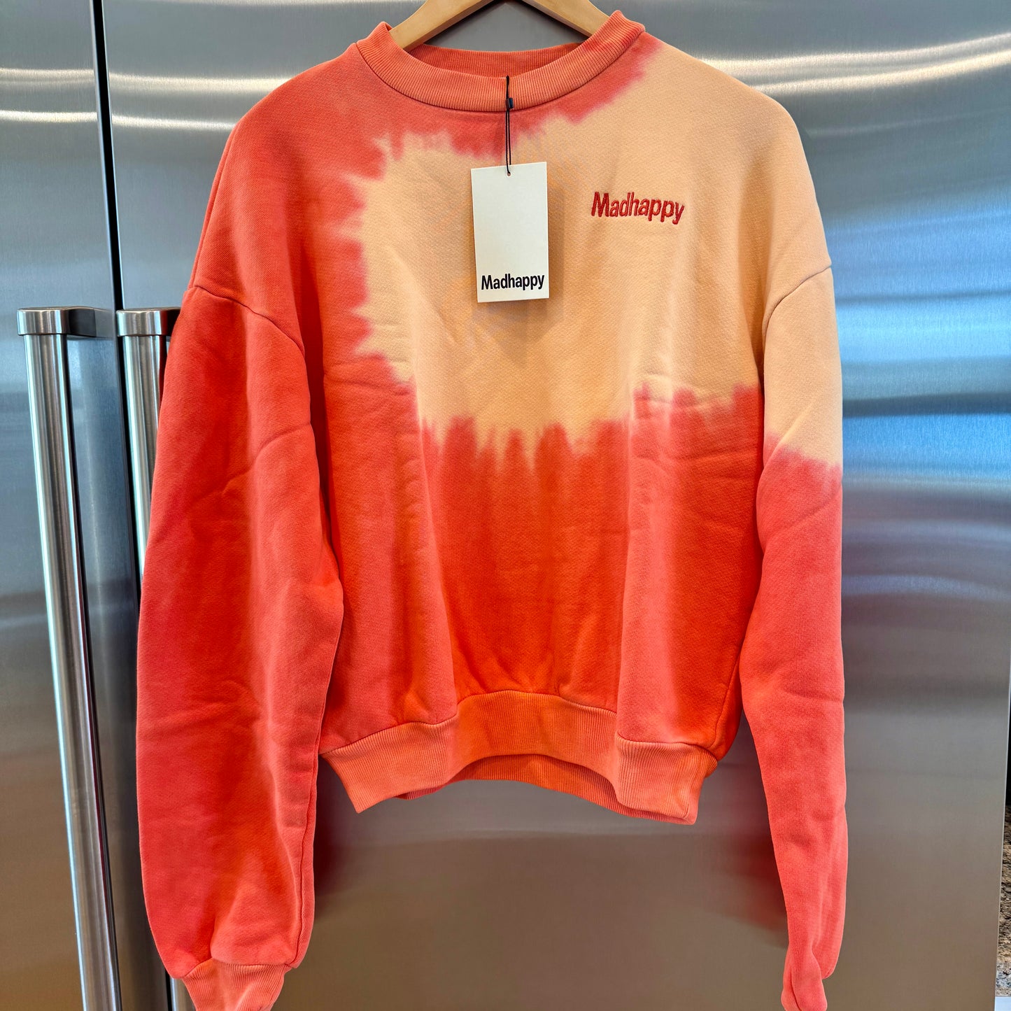 MadHappy Tye-Dye Sunburst Orange Crewneck Heritage Sweatshirt Sun Kissed