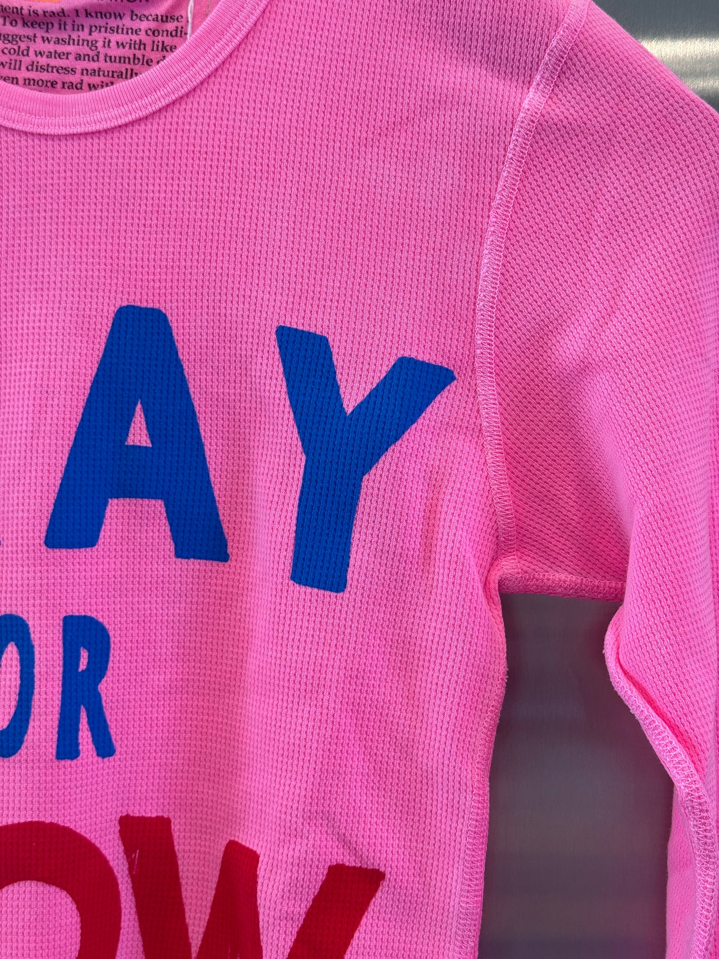 Aviator Nation Thermal Pray For Snow Shirt Neon Pink Unisex