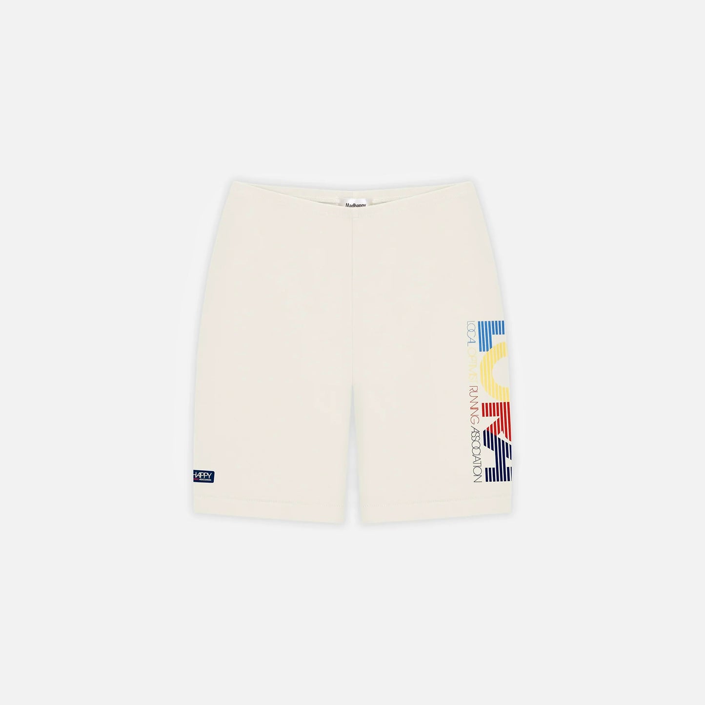 MadHappy Local Optimist Run Club Biker Shorts in Marshmallow / Cream