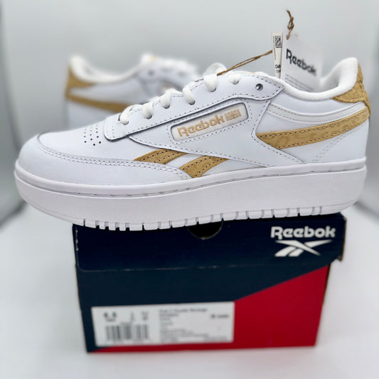 Reebok Women's Club C Double Platform Revenge Sneakers White / Tan Shoes