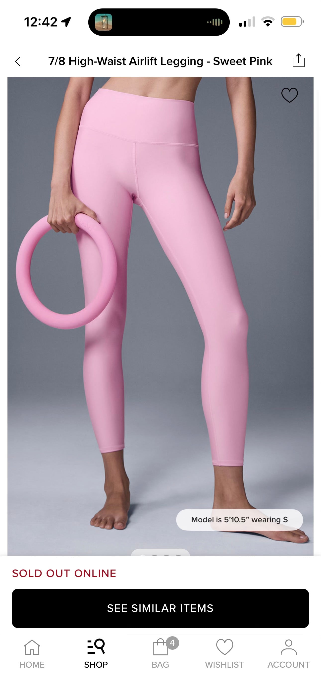 Alo 7/8 Airlift High Waist Legging - Sweet Pink