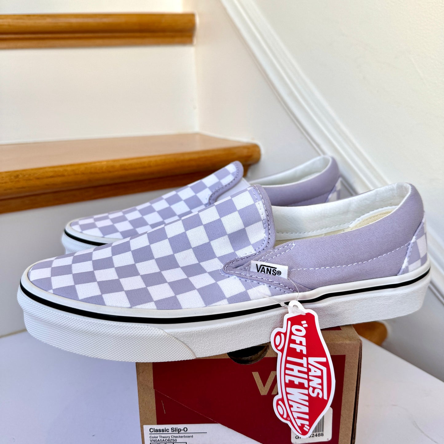 Vans Slip-On Classic Skate Shoes Checkerboard Heather Purple Shoes Unisex