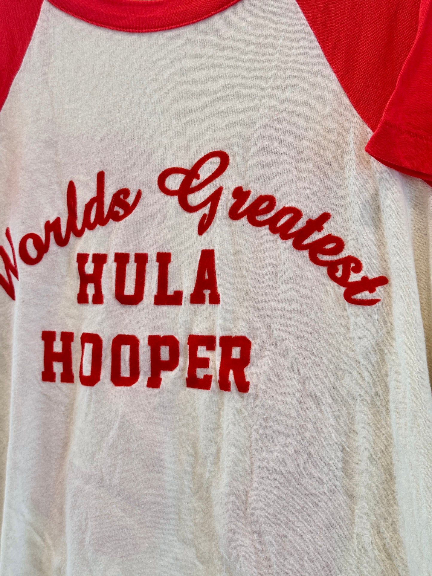 Wildfox Wildfox World’s Greatest Hula Hooper Raglan Women’s Top - Red * Pre-Owned *
