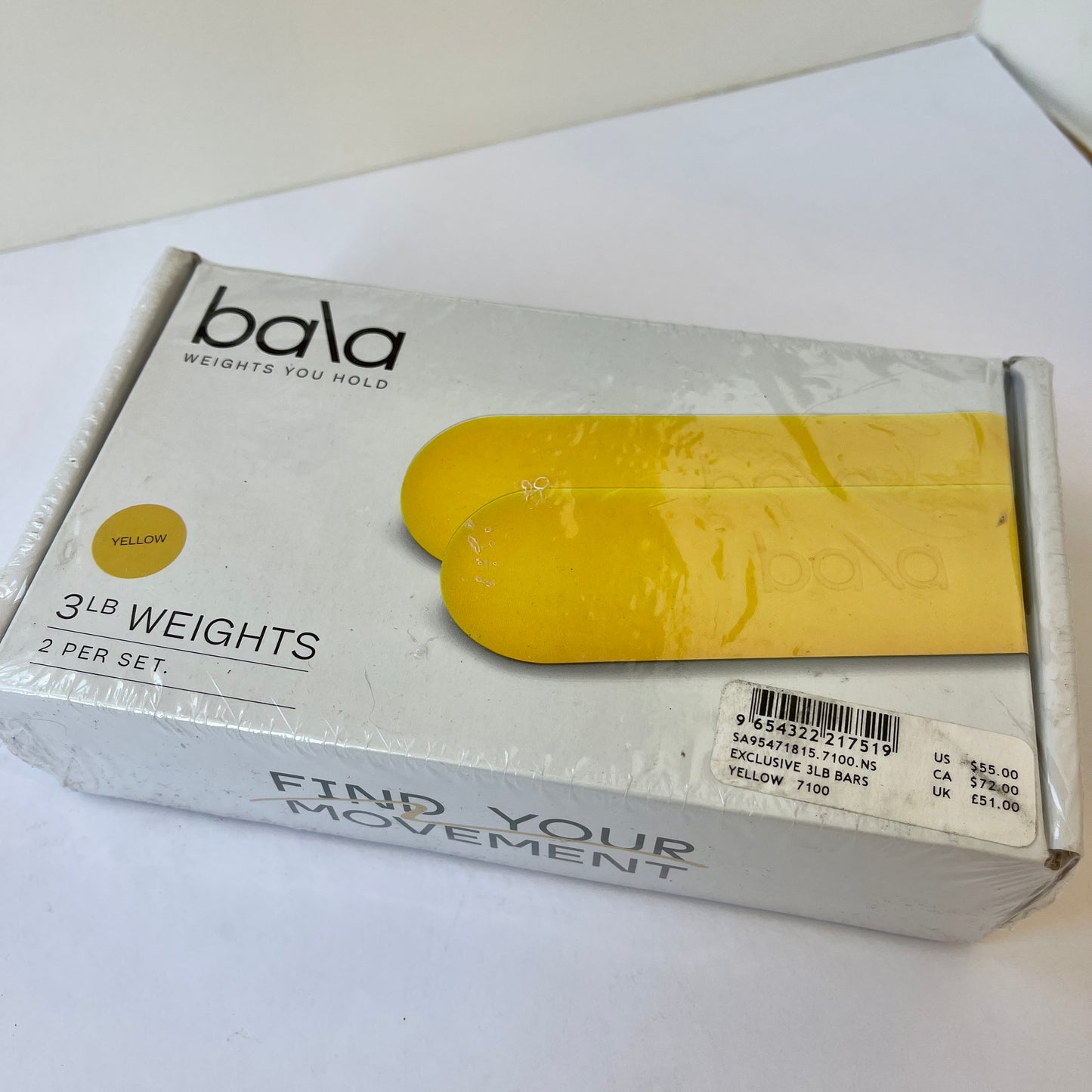 Bala Bars in Exclusive Yellow , discontinued color. Pilates yoga weights