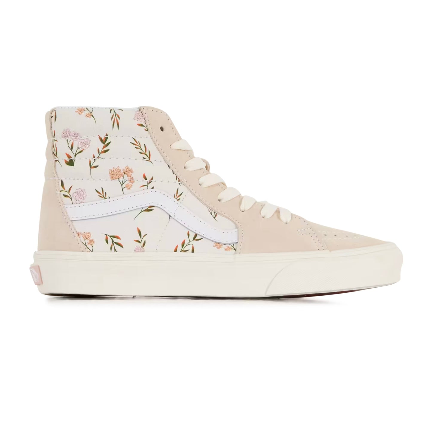 Vans Sk8 Hi Beige Cream Floral Embroidery Roses Skate High Classic sneakers