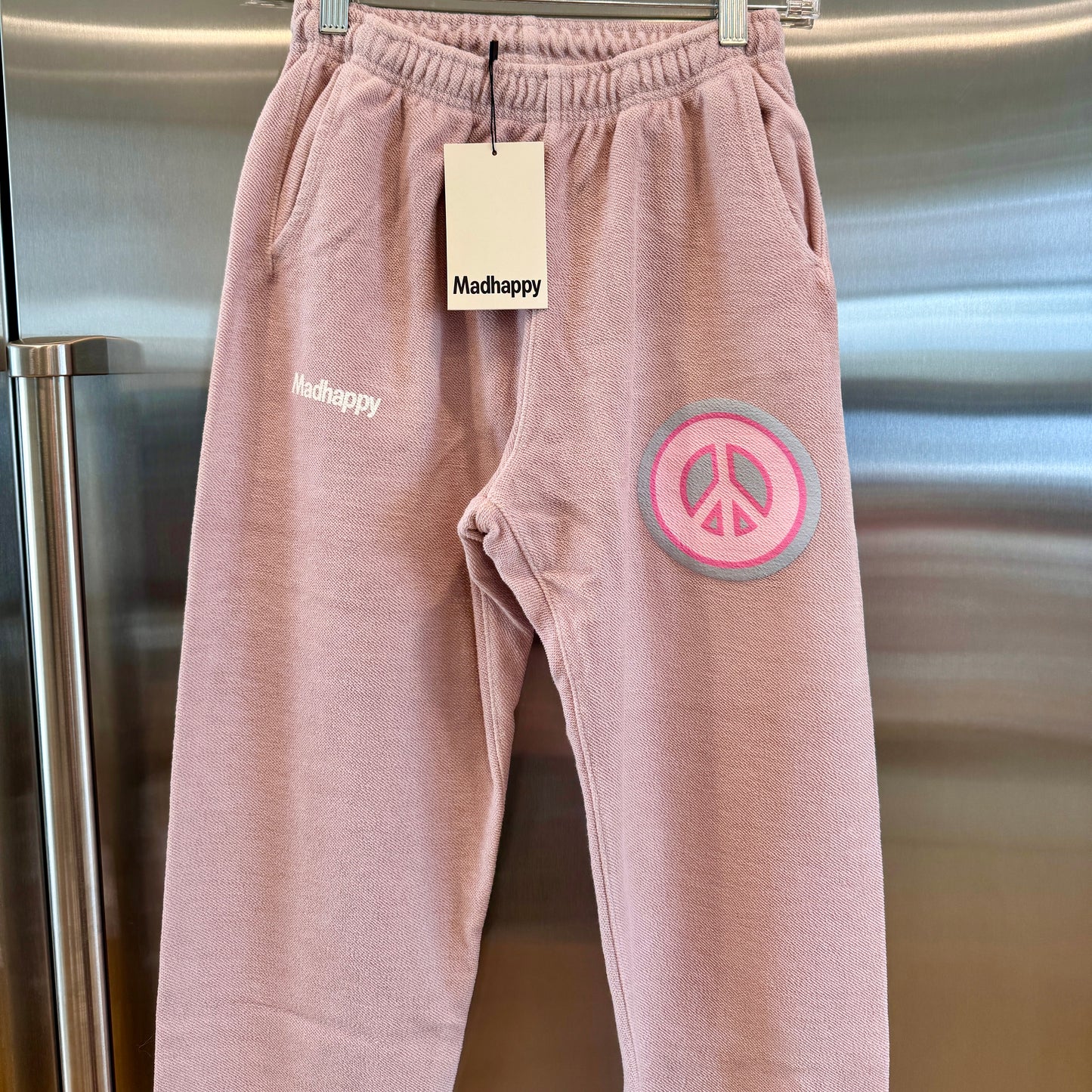 MadHappy Universal Sweatpants Bubblegum Light Dusty Pink Unisex Peace Sign