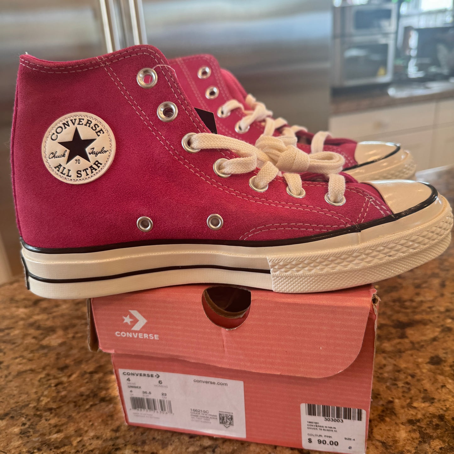 Converse Suede Chuck 70 Magenta Pink High Top Leather Sneakers Lace Up Shoes