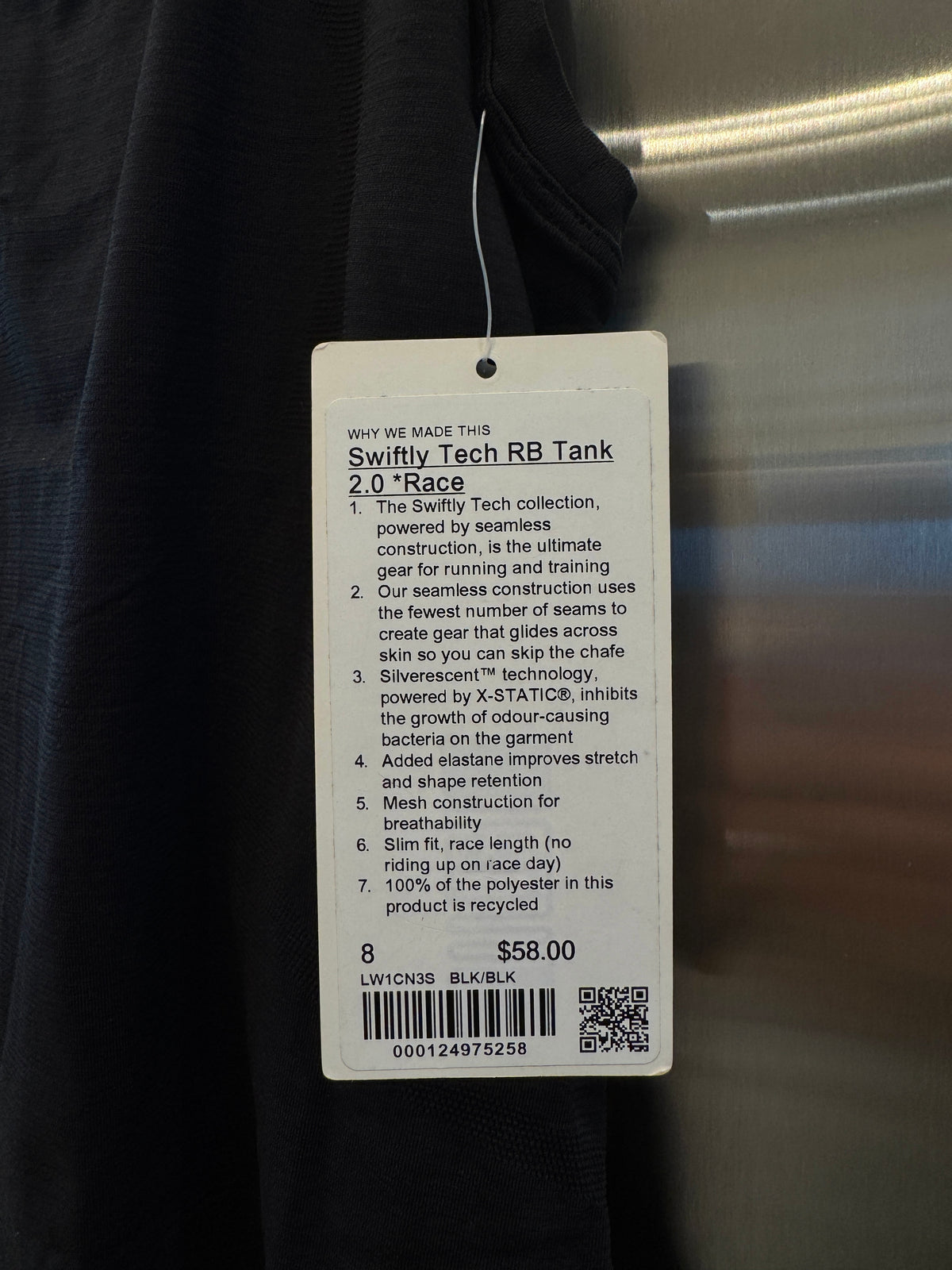 Lululemon Swiftly Tech Racerback 2.0 Tank Top - Race Length in Black