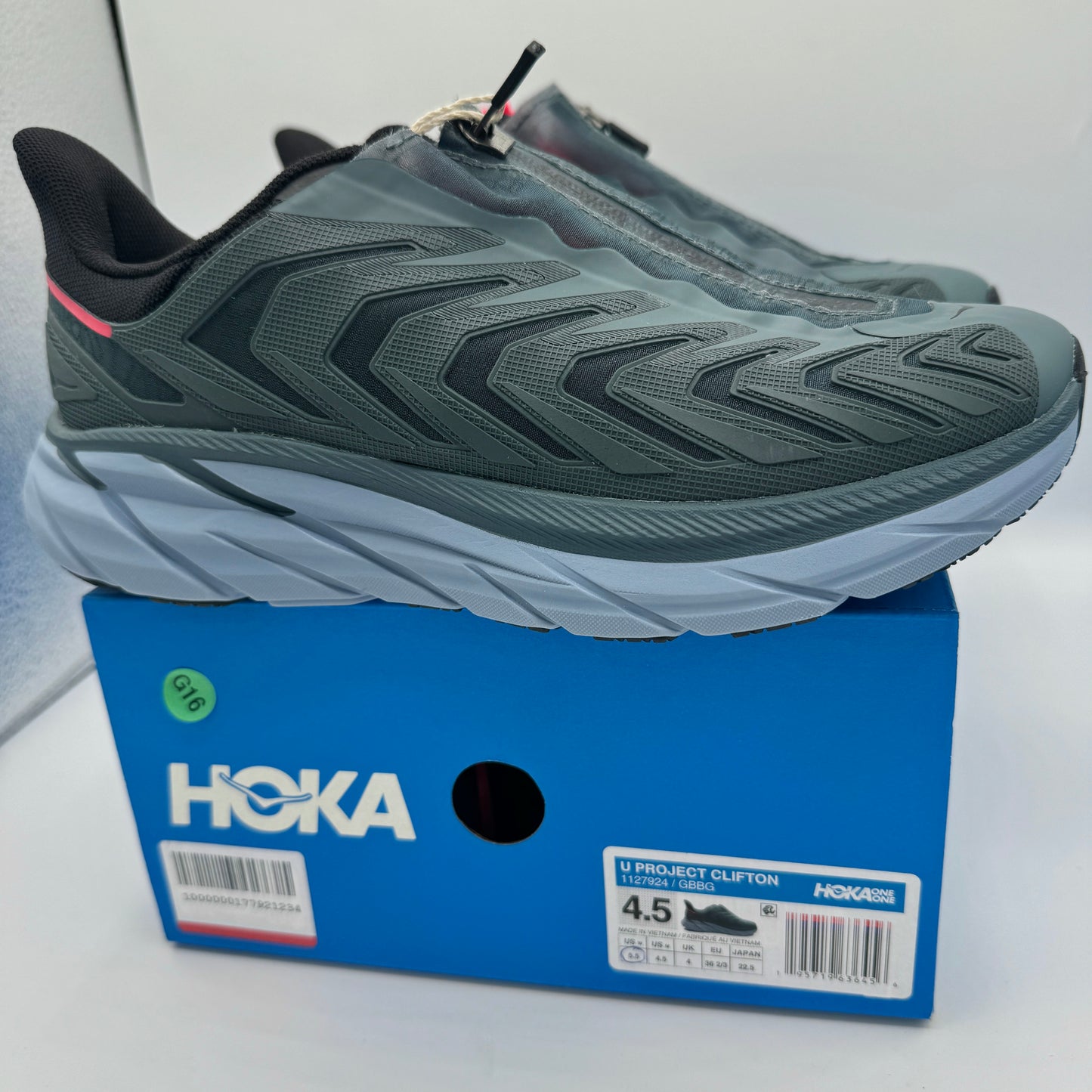 Hoka Project Clifton Unisex Shoes - Lead / Navy Goblin GBBG Blue