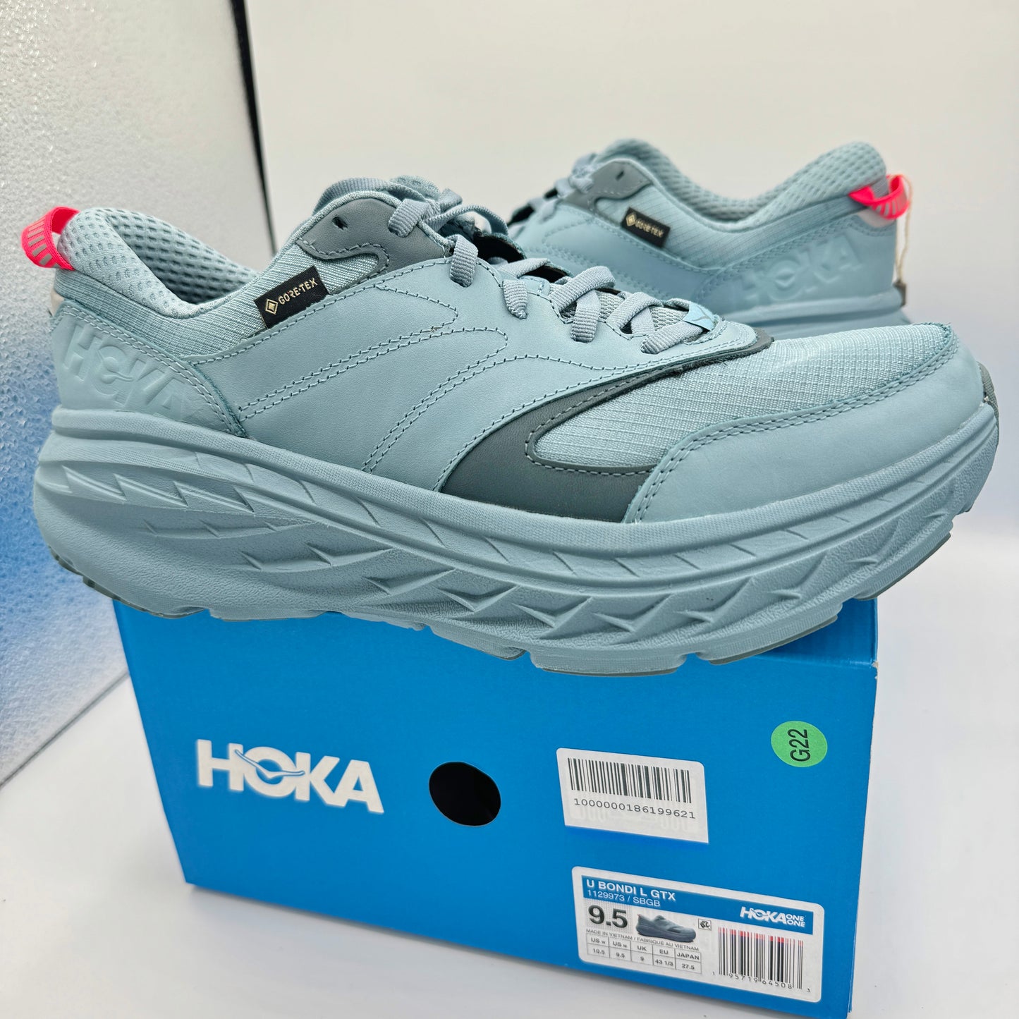 Hoka Bondi L Leather GTX GoreTex U Unisex , Stone Goblin Blue Cushioned Shoes