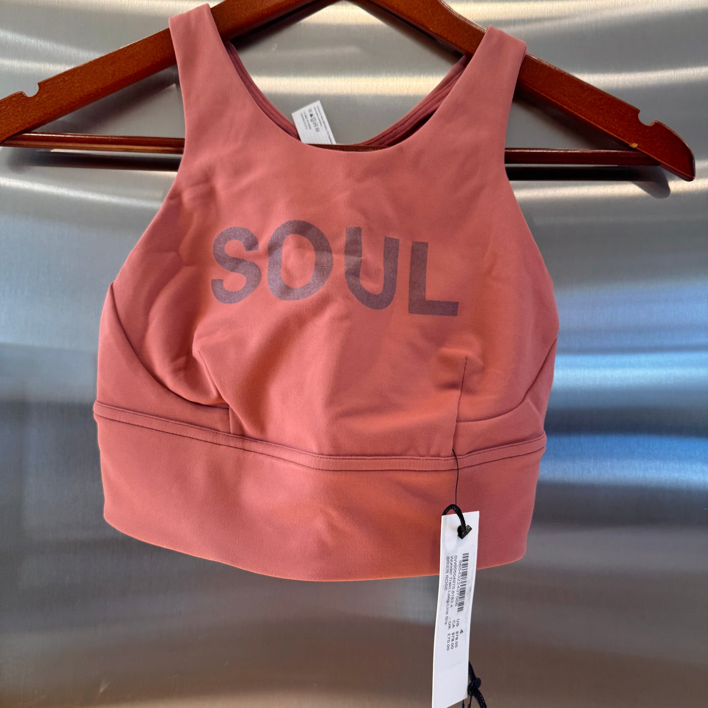 Lululemon x Soul Cycle Matching Set in Brier Rose Wunder Train Tight 25” and Long Line Bra