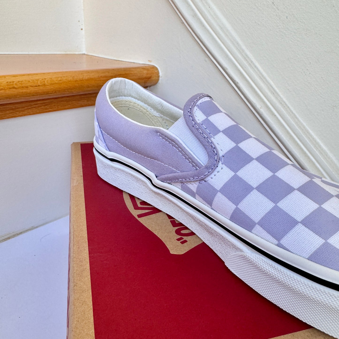 Vans Slip-On Classic Skate Shoes Checkerboard Heather Purple Shoes Unisex
