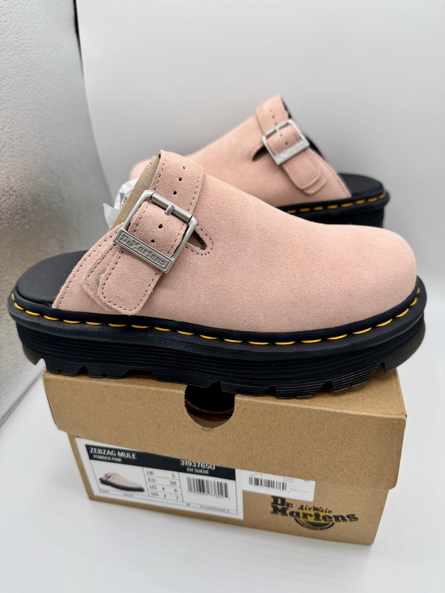 Dr Martin Zebzag Mule Unisex , Powder Pink