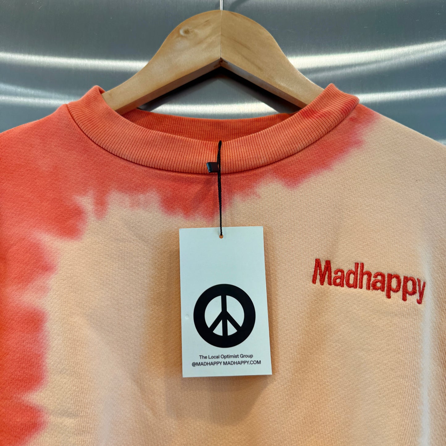 MadHappy Tye-Dye Sunburst Orange Crewneck Heritage Sweatshirt Sun Kissed