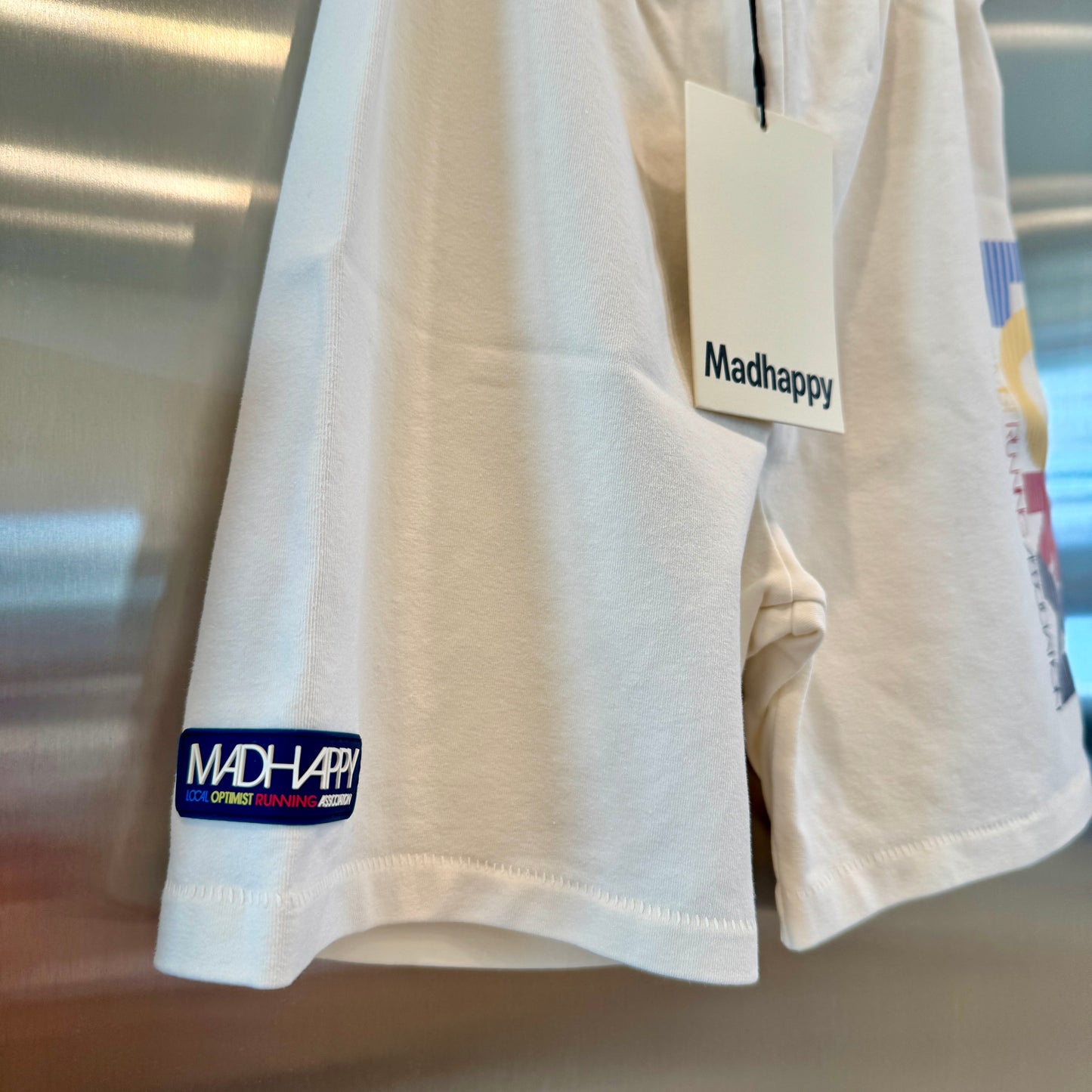 MadHappy Local Optimist Run Club Biker Shorts in Marshmallow / Cream