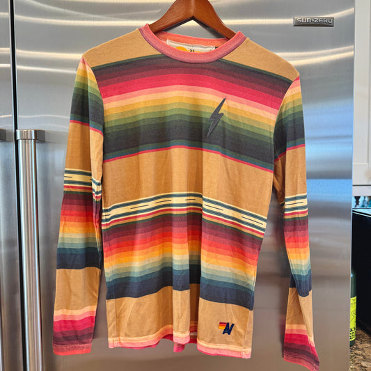 Aviator Nation Long Sleeve Shirt Tribal Serape with Bolt