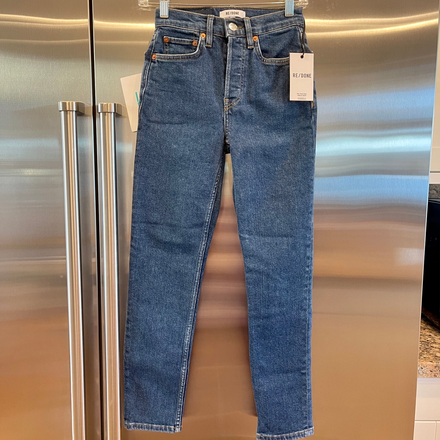 Redone 90s High Rise Ankle Crop in Western ( dark wash ) Rinse Re/Done Denim