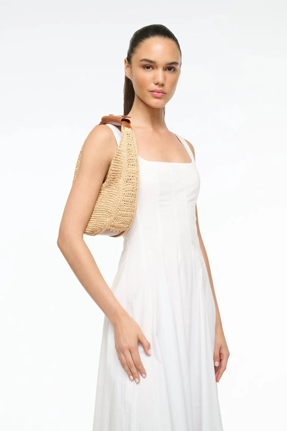 Staud Moon Bag - Natural Raffia