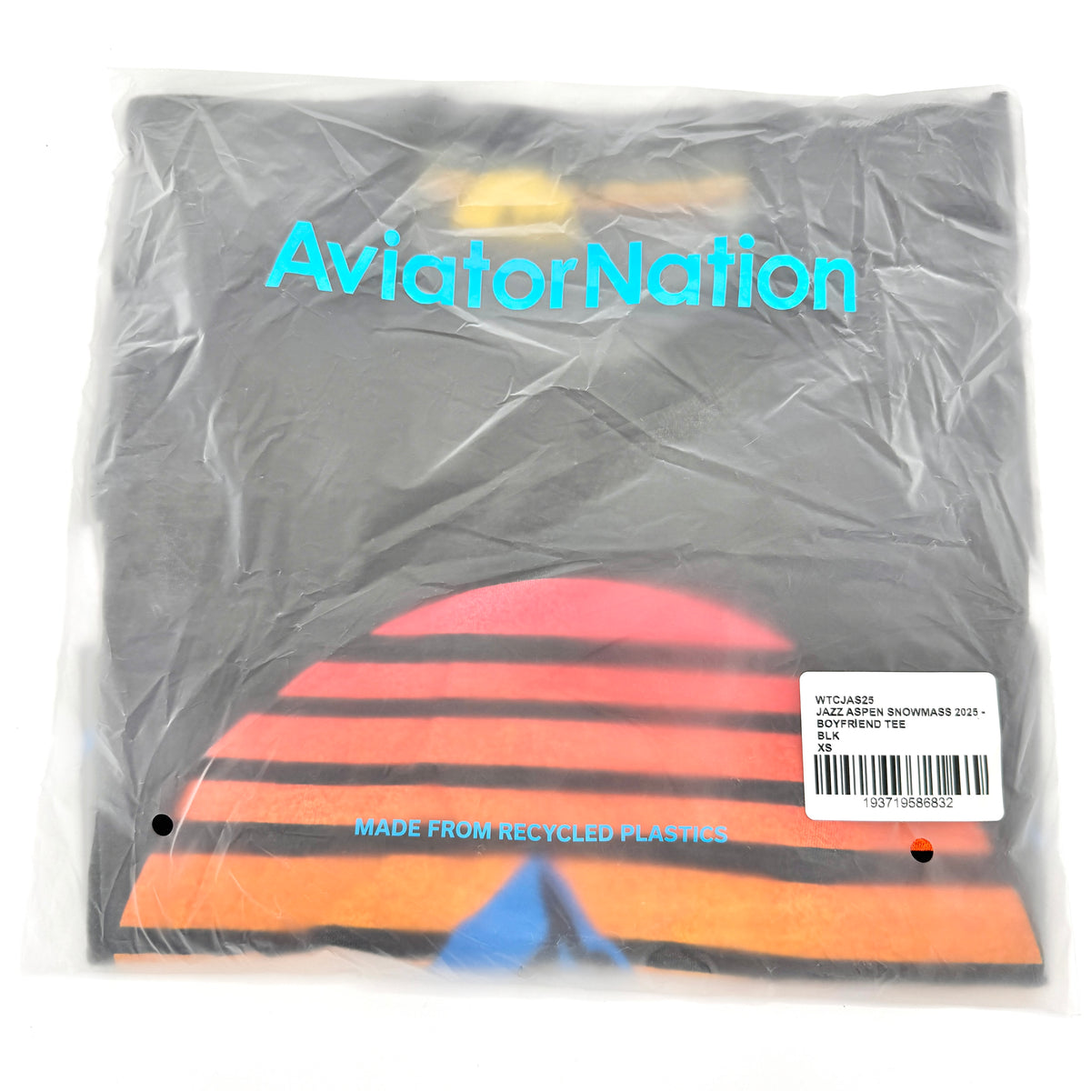 Aviator Nation Aspen Snowmass Jazz Festival 2025 Cropped Boyfriend Tee Shirt - Charcoal Grey