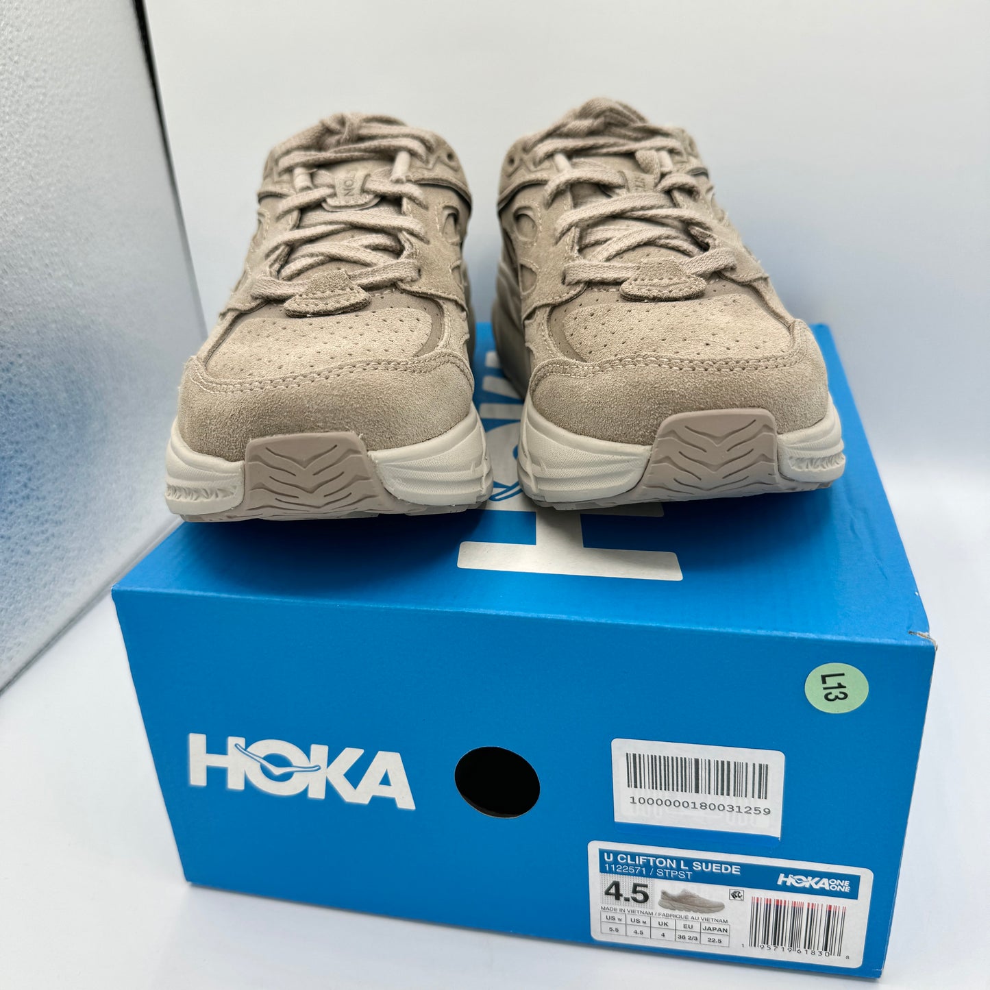 Hoka Clifton L Suede Simply Taupe / Pumice Stone Grey Beige Sneakers UNISEX