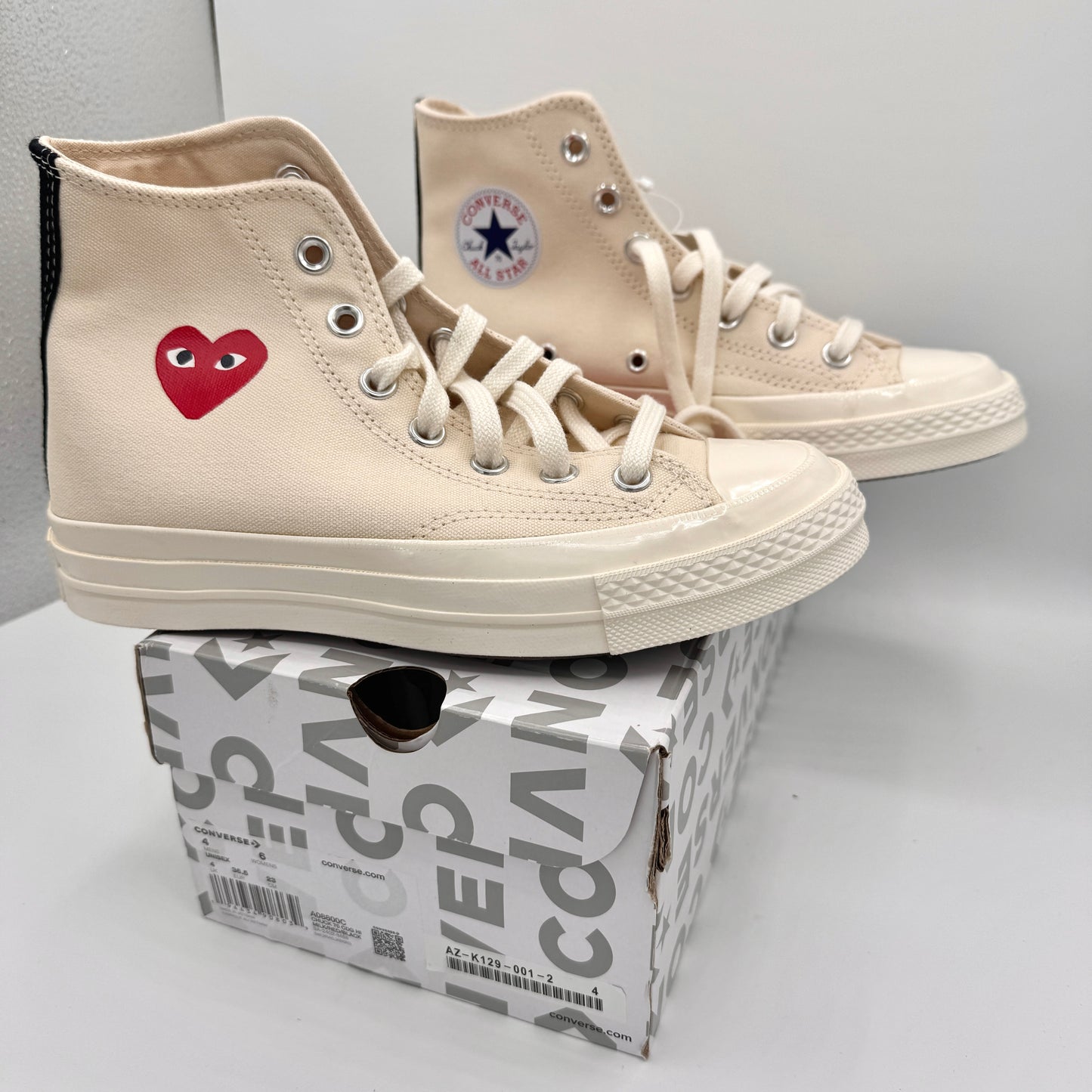 Commes Des Garçons CDG Play Converse High Top Chuck 70 Heart Sneaker