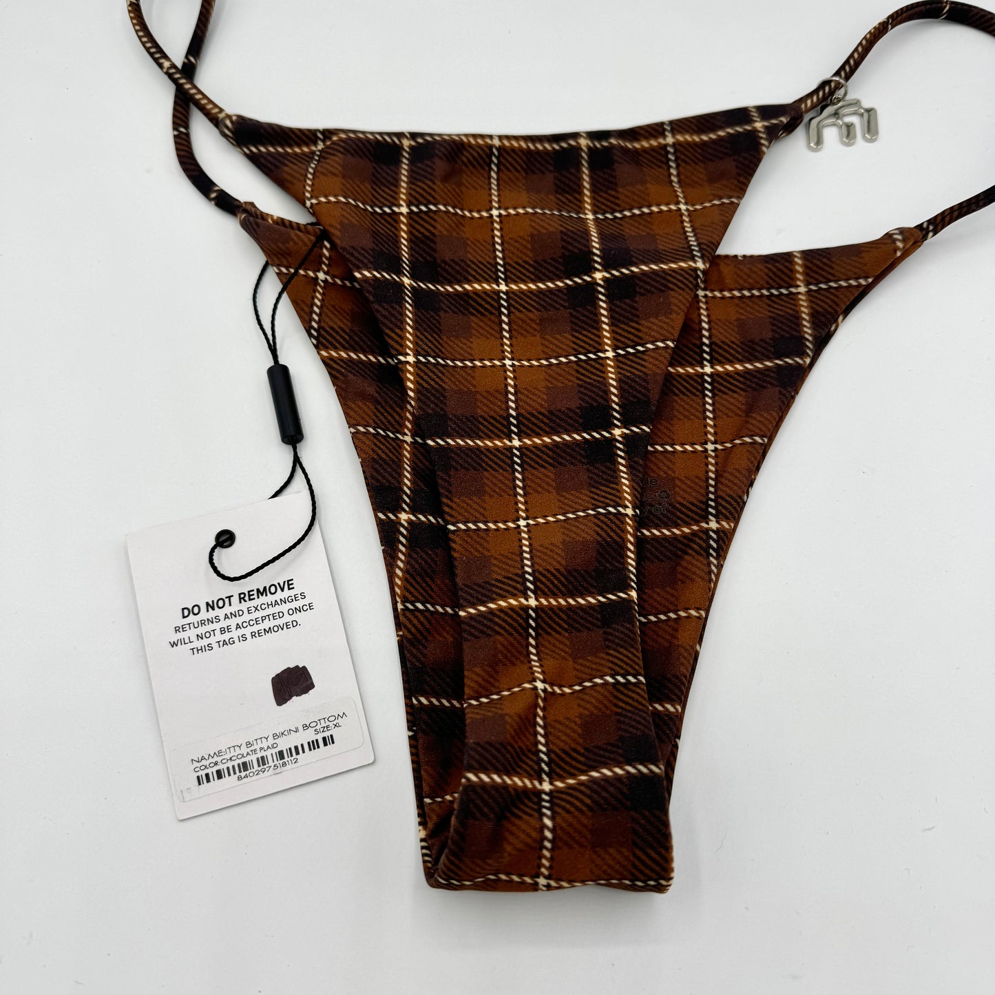 Miaou Itty Bitty Bottom in Brown Chocolate Plaid