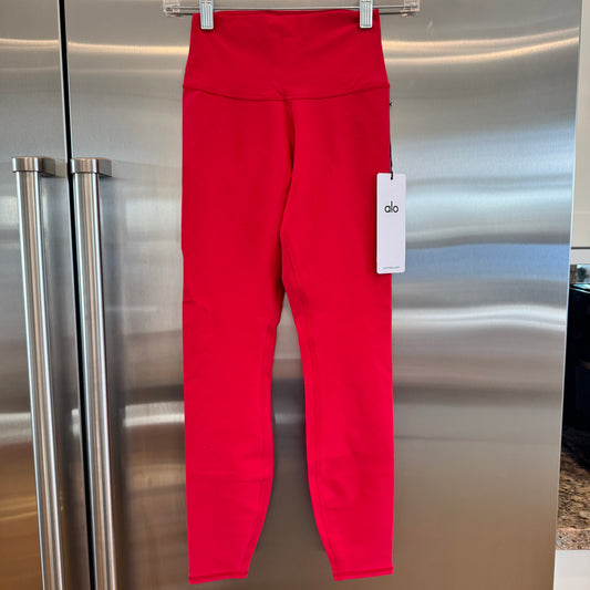 Alo Bold Red Alosoft Leggings High Waisted 7/8 Pants