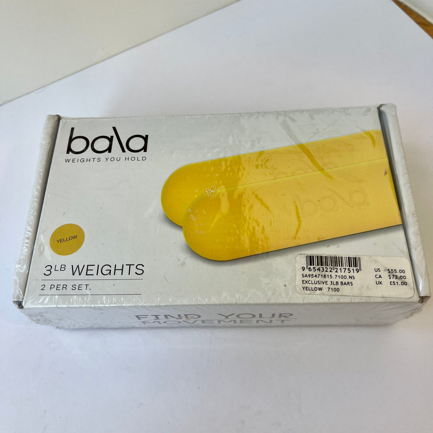 Bala Bars in Exclusive Yellow , discontinued color. Pilates yoga weights