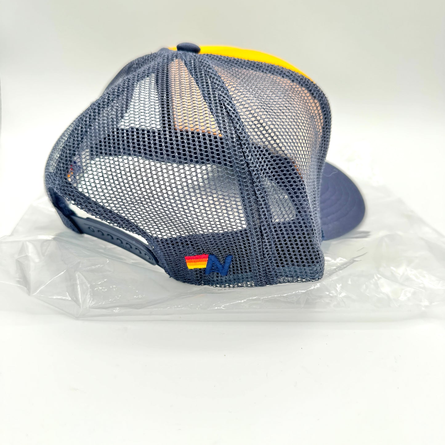 Aviator Nation Aspen Palm Tree Festival Trucker Hat - Navy / Gold