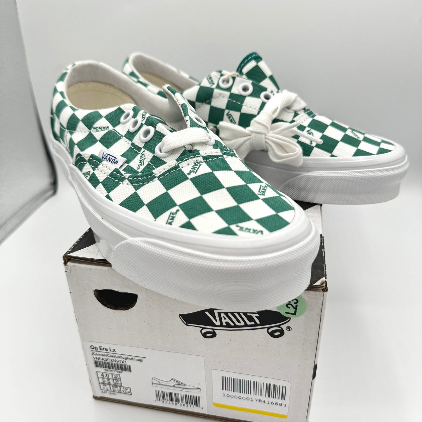 Vans OG Era LX Low Lace Up Sneakers green logo checkerboard classic sneakers