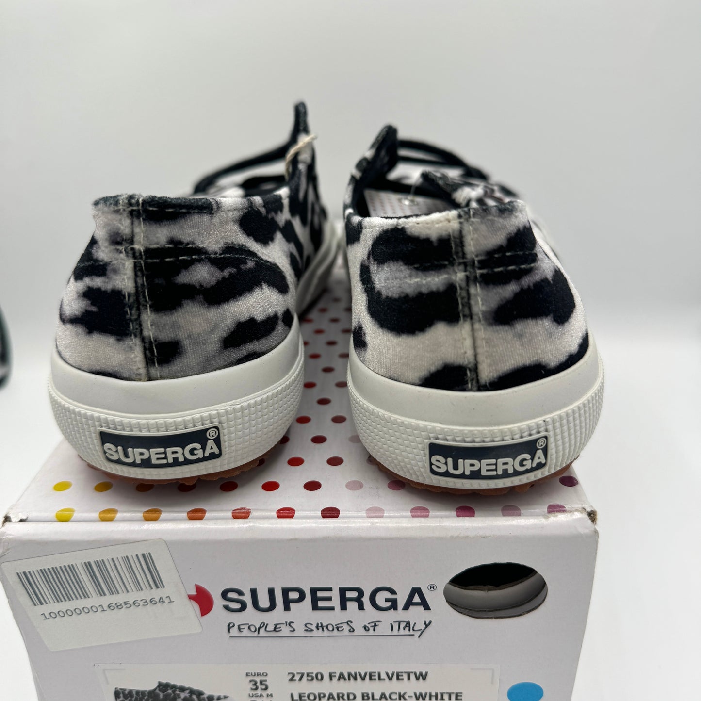 Superga Classic Low Velvet Leopard Cheetah Black White Sneakers Shoes Unisex