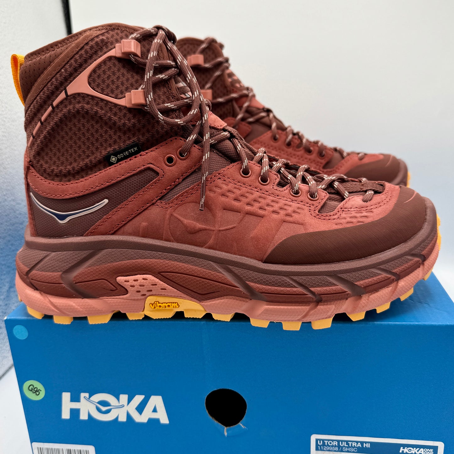 Hoka Tor Ultra Hi Hiker in Red Spice / Hot Sauce Hiking Boots Unisex